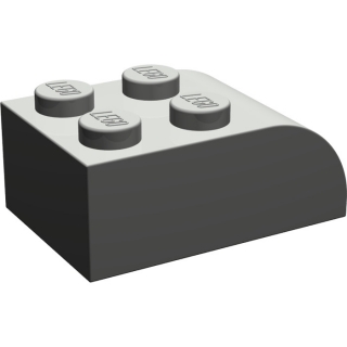 Lego kostka (kostička) 3x2 zakulacená nahoře, tmavě šedá (4143583, 4112592, 4173521)